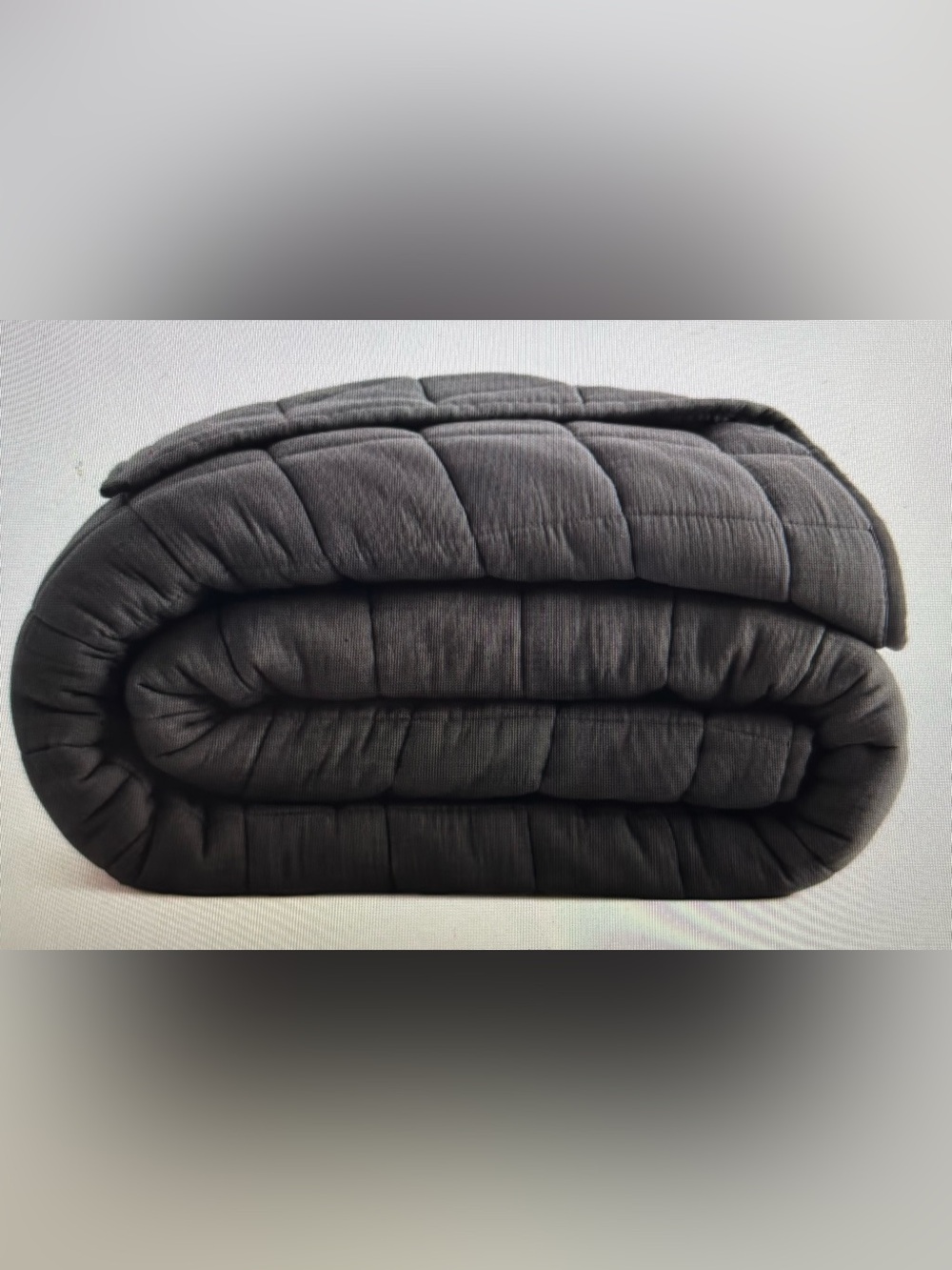 Quince Organic Cotton Gauze Box Quilt - Dark Gray - King/Cal King
